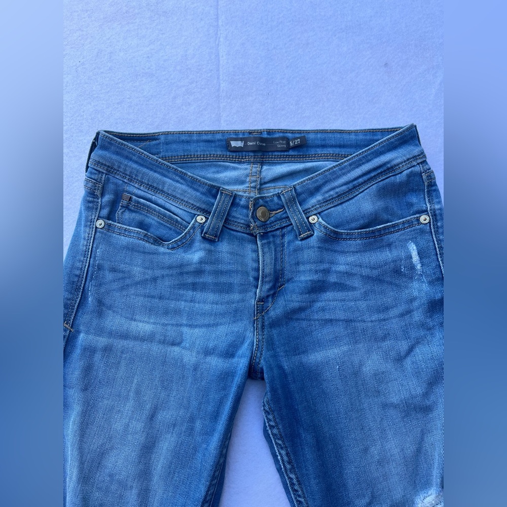 Levi's Demi Curve Jeans Womens Sz 10/27 Ankle Skinny Blue Low Rise Denim - Picture 5 of 10